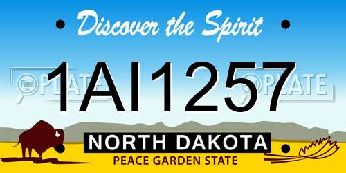 1AI1257 North Dakota License Plate