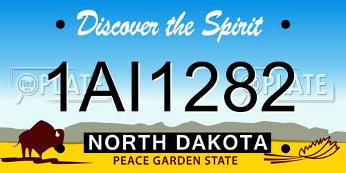 1AI1282 North Dakota License Plate