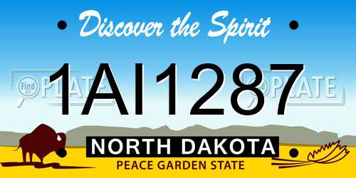 1AI1287 North Dakota License Plate