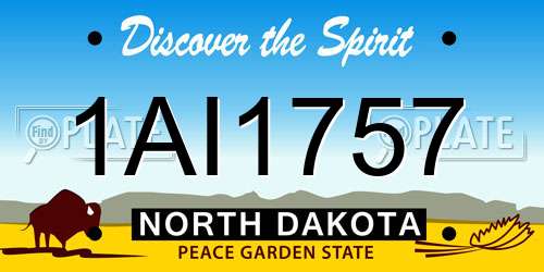 1AI1757 North Dakota License Plate