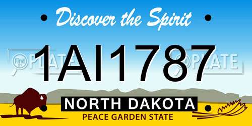 1AI1787 North Dakota License Plate