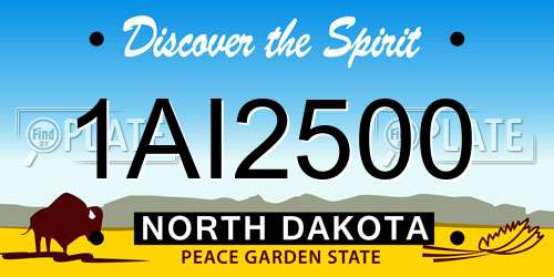 1AI2500 North Dakota License Plate