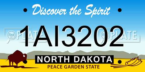 1AI3202 North Dakota License Plate