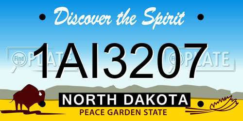 1AI3207 North Dakota License Plate