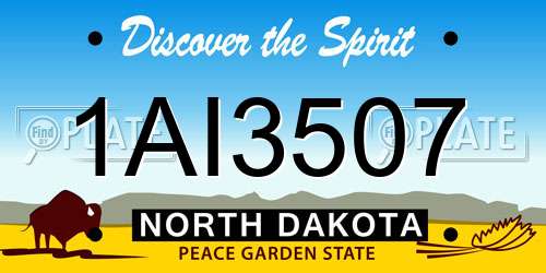 1AI3507 North Dakota License Plate