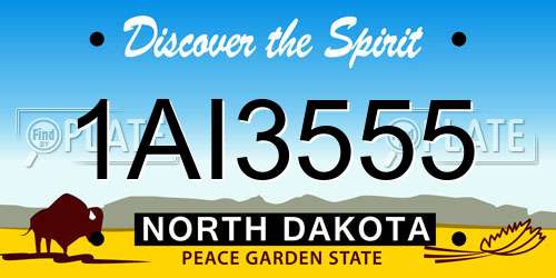 1AI3555 North Dakota License Plate