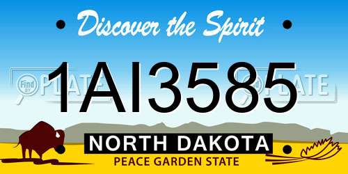1AI3585 North Dakota License Plate