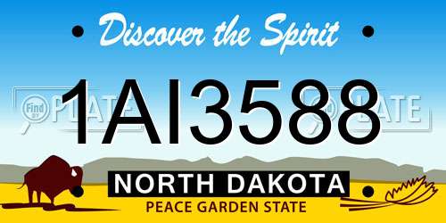 1AI3588 North Dakota License Plate