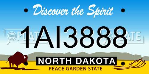 1AI3888 North Dakota License Plate