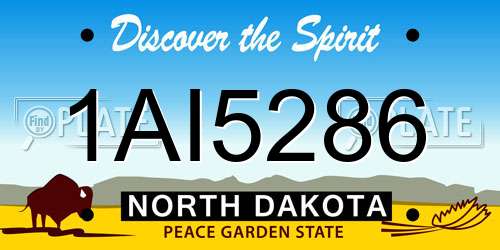 1AI5286 North Dakota License Plate