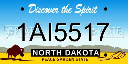 1AI5517 North Dakota License Plate