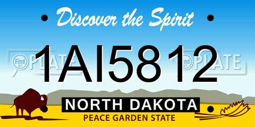 1AI5812 North Dakota License Plate