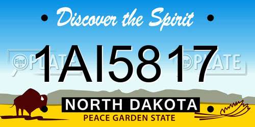 1AI5817 North Dakota License Plate