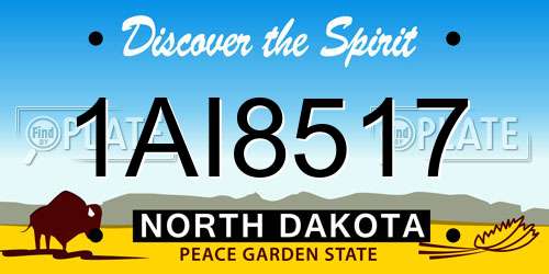 1AI8517 North Dakota License Plate