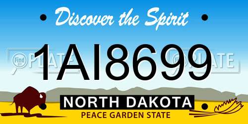 1AI8699 North Dakota License Plate
