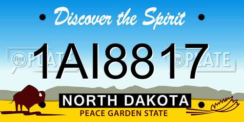 1AI8817 North Dakota License Plate