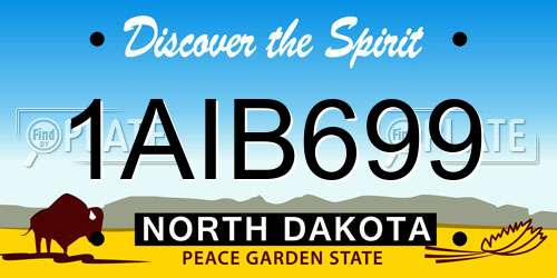 1AIB699 North Dakota License Plate