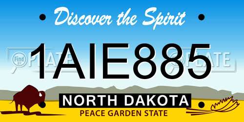 1AIE885 North Dakota License Plate