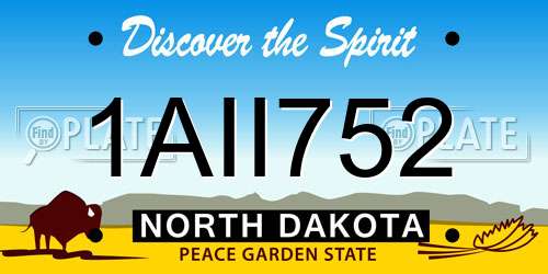 1AII752 North Dakota License Plate