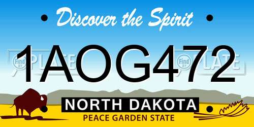 1AOG472 North Dakota License Plate