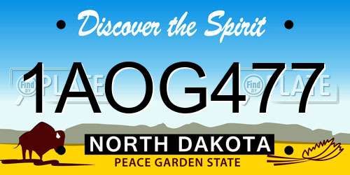 1AOG477 North Dakota License Plate