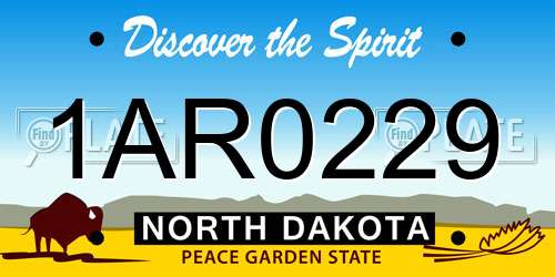 1AR0229 North Dakota License Plate