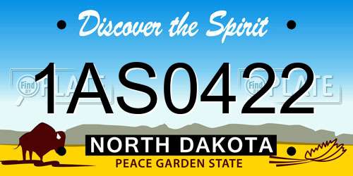 1AS0422 North Dakota License Plate