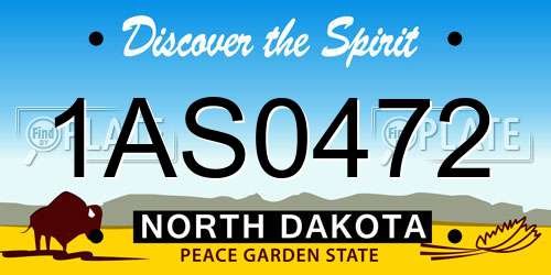 1AS0472 North Dakota License Plate