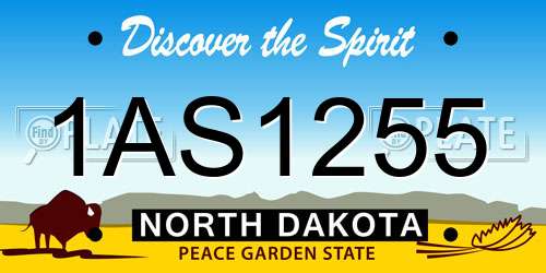 1AS1255 North Dakota License Plate