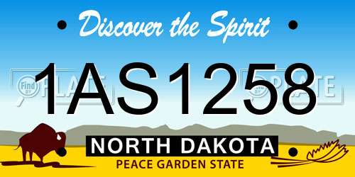 1AS1258 North Dakota License Plate