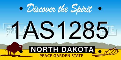 1AS1285 North Dakota License Plate