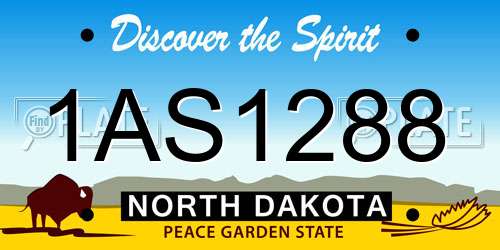1AS1288 North Dakota License Plate