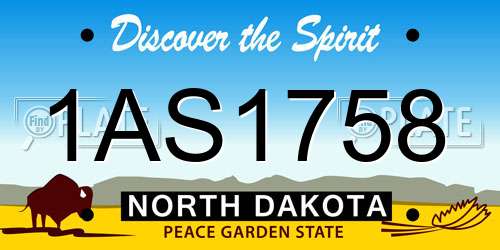 1AS1758 North Dakota License Plate