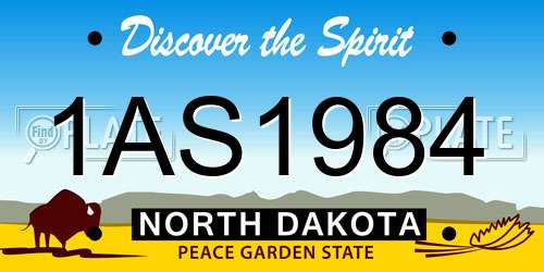 1AS1984 North Dakota License Plate