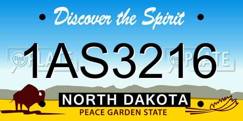 1AS3216 North Dakota License Plate