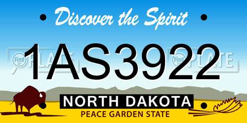 1AS3922 North Dakota License Plate