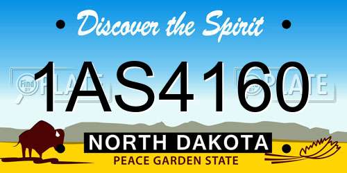 1AS4160 North Dakota License Plate
