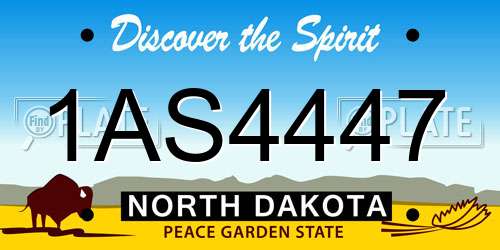 1AS4447 North Dakota License Plate