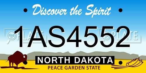 1AS4552 North Dakota License Plate