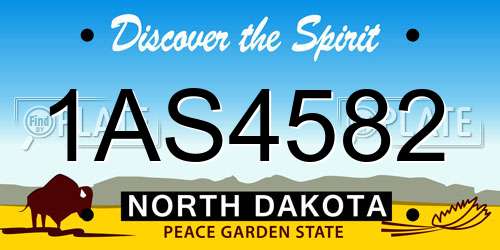 1AS4582 North Dakota License Plate