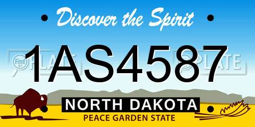 1AS4587 North Dakota License Plate