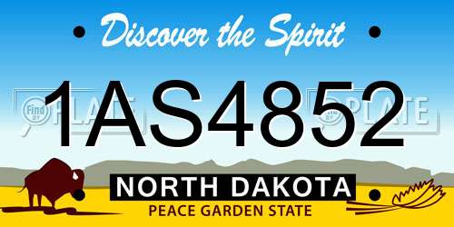 1AS4852 North Dakota License Plate
