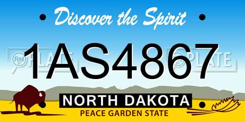 1AS4867 North Dakota License Plate