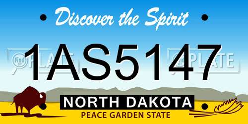 1AS5147 North Dakota License Plate