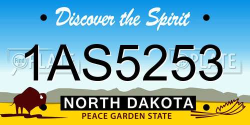 1AS5253 North Dakota License Plate
