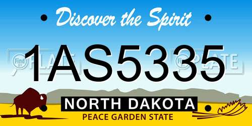 1AS5335 North Dakota License Plate