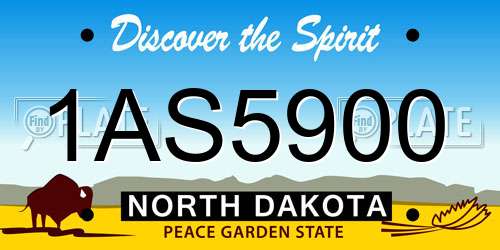 1AS5900 North Dakota License Plate