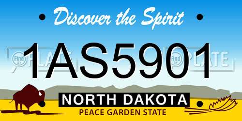 1AS5901 North Dakota License Plate