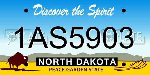 1AS5903 North Dakota License Plate
