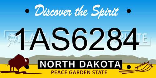 1AS6284 North Dakota License Plate
